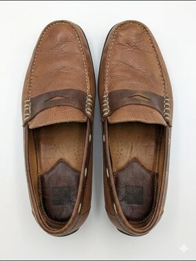 Johnston & Murphy Men’s 9.5 M Brown Leather Penny Loafer Drivers Brazil 20-2690